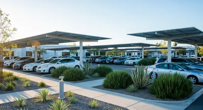 Commercial solar carport installation